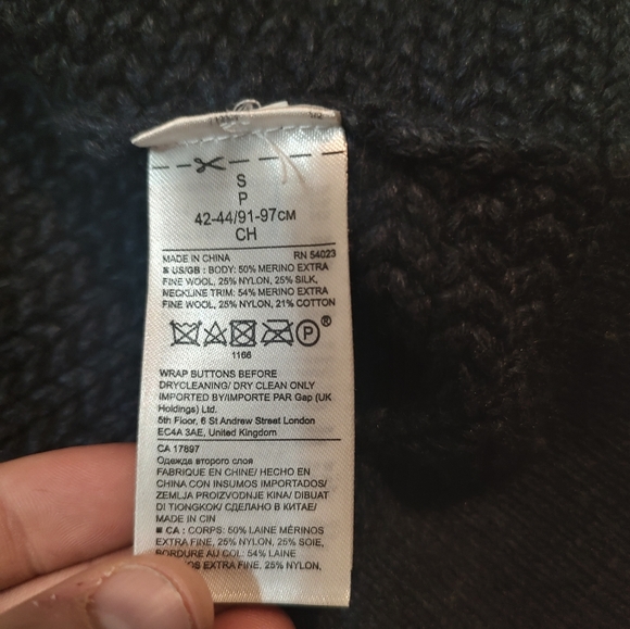 Banana Republic Men's Button up Sweater Small Navy Blue - Picture 8 of 12